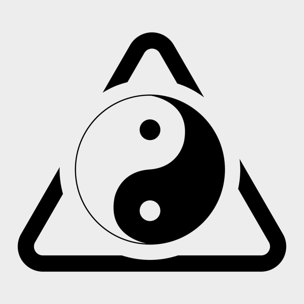 sinal de símbolo de ícone preto yin yang isolado em fundo branco, ilustração vetorial eps.10 vetor