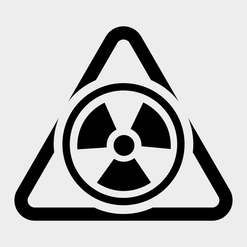 radiação tradicional perigo ícone preto isolado no fundo branco vetor
