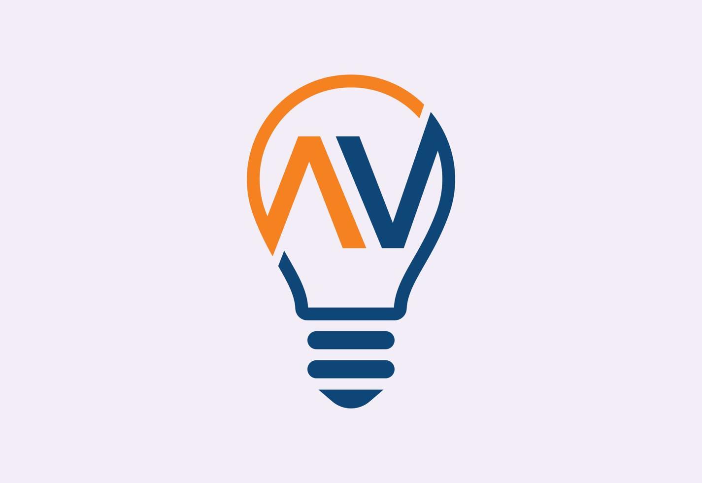 logotipo de lâmpada criativa com carta, conceito de design vetorial vetor