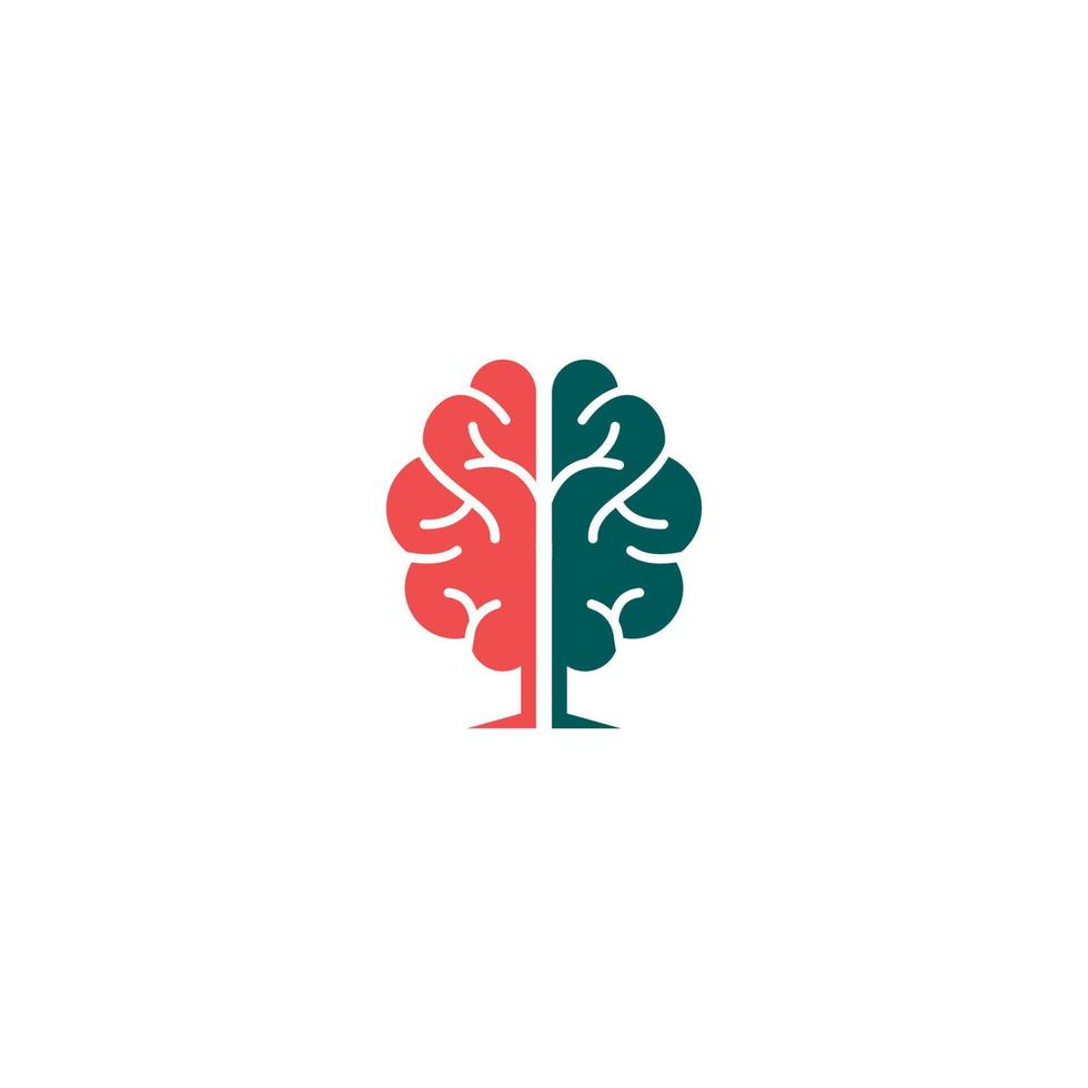 design de logotipo cerebral, árvore cerebral, energia cerebral. vetor