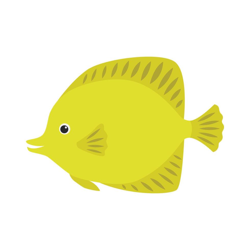 peixe amarelo limão. vetor