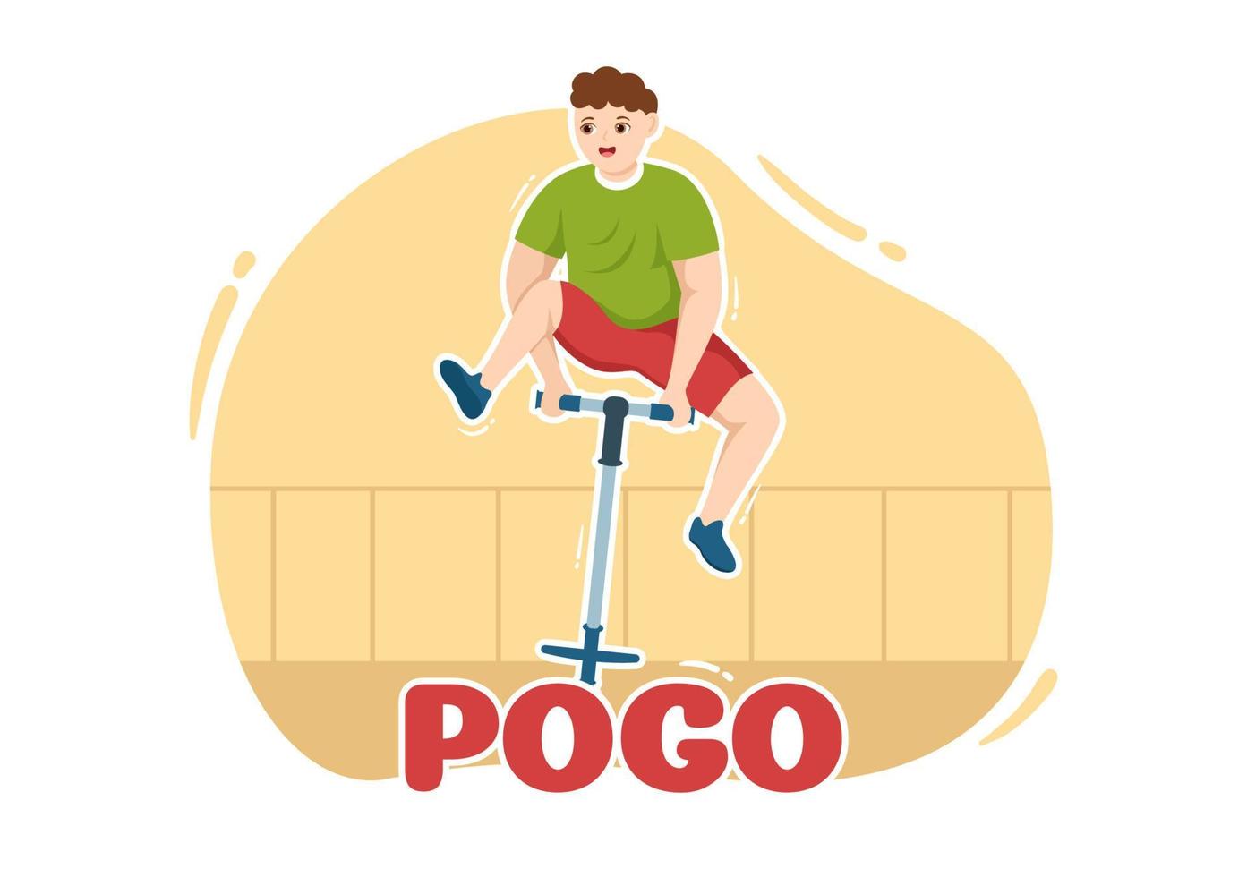 pessoas brincando com ilustração de pula-pula de salto esportivo para banner da web ou página de destino em modelos de desenhos animados planos de brinquedos divertidos ao ar livre desenhados à mão vetor