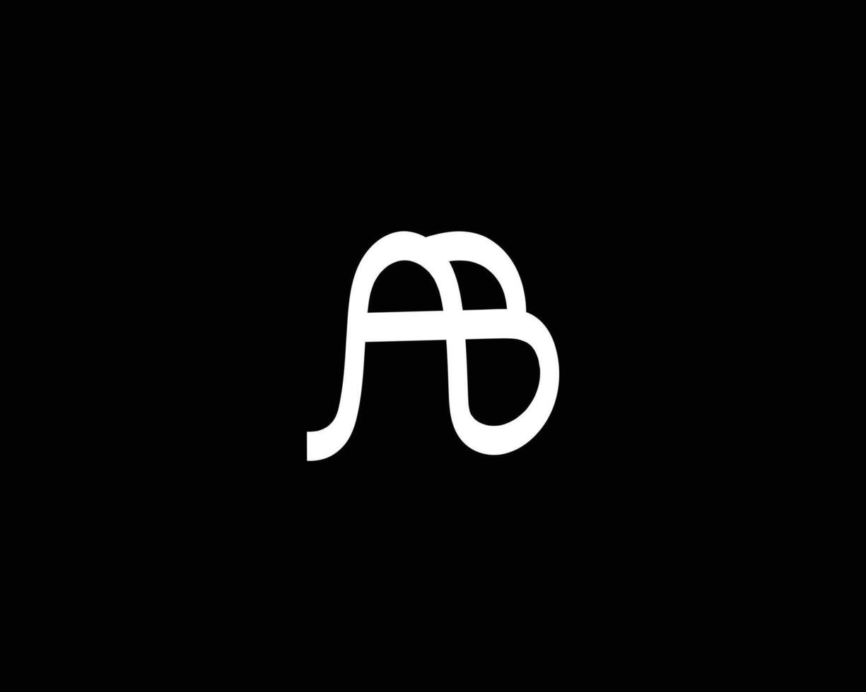 letra criativa ab vetor de design de logotipo inicial