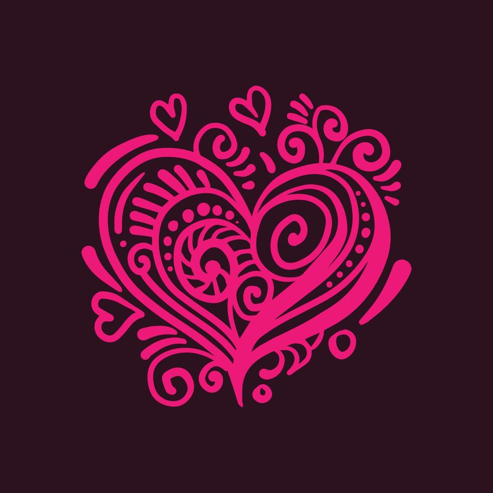 dia dos namorados amor forma ilustração floral design vetorial para cartão de felicitações, camiseta, banner, mídia social de pôster. flor e amor ilustração vetorial. vetor
