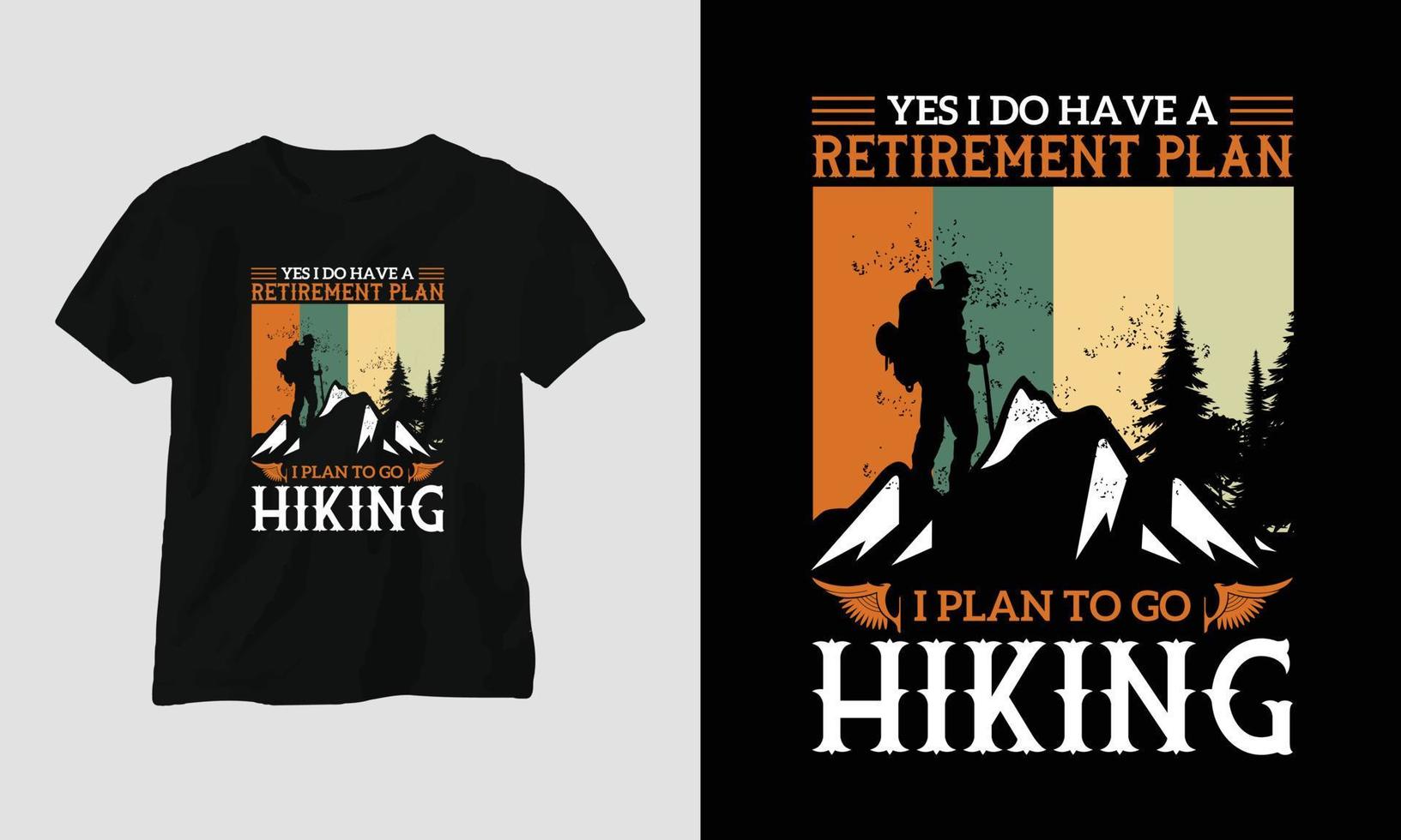 conceito de design de camiseta de escalada. projetado com montanha, silhueta, árvores e estilo vintage. vetor