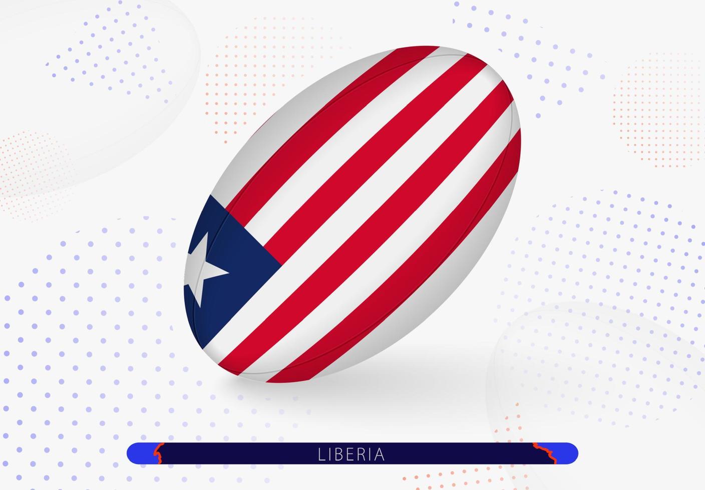 bola de rúgbi com a bandeira da Libéria. equipamento para time de rugby da libéria. vetor