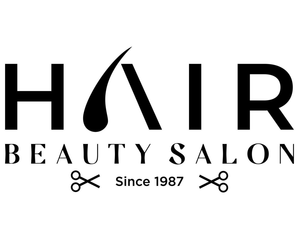 escreva um design de logotipo de salão de beleza de cabelo monograma. vetor