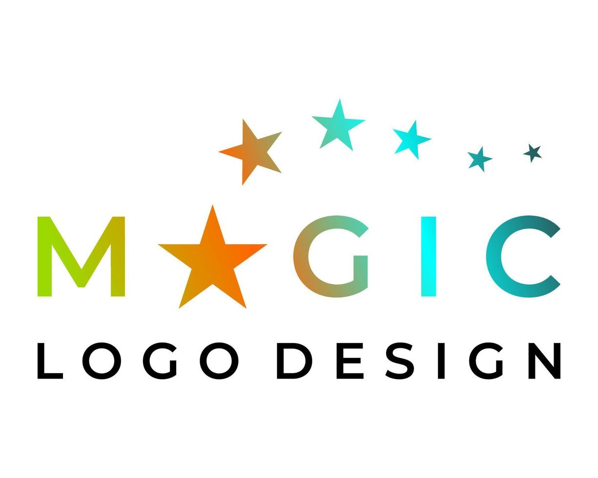 letra um design de logotipo mágico de estrela de monograma. vetor