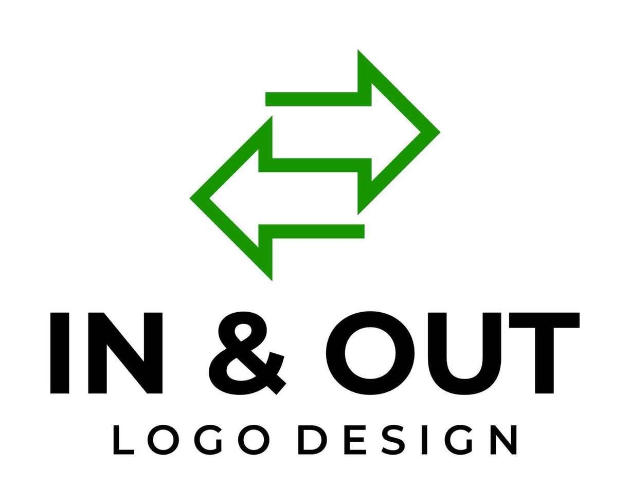 design de logotipo da indústria interior de símbolos de entrada e saída. vetor