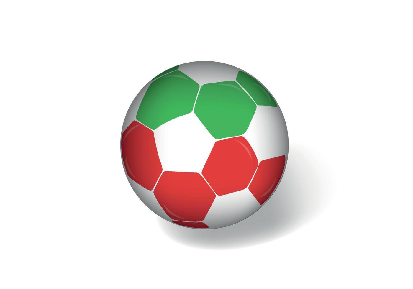 bola de futebol de bandeira da Bulgária de vetor livre. vector design de bola de futebol vermelho, verde e branco grátis.