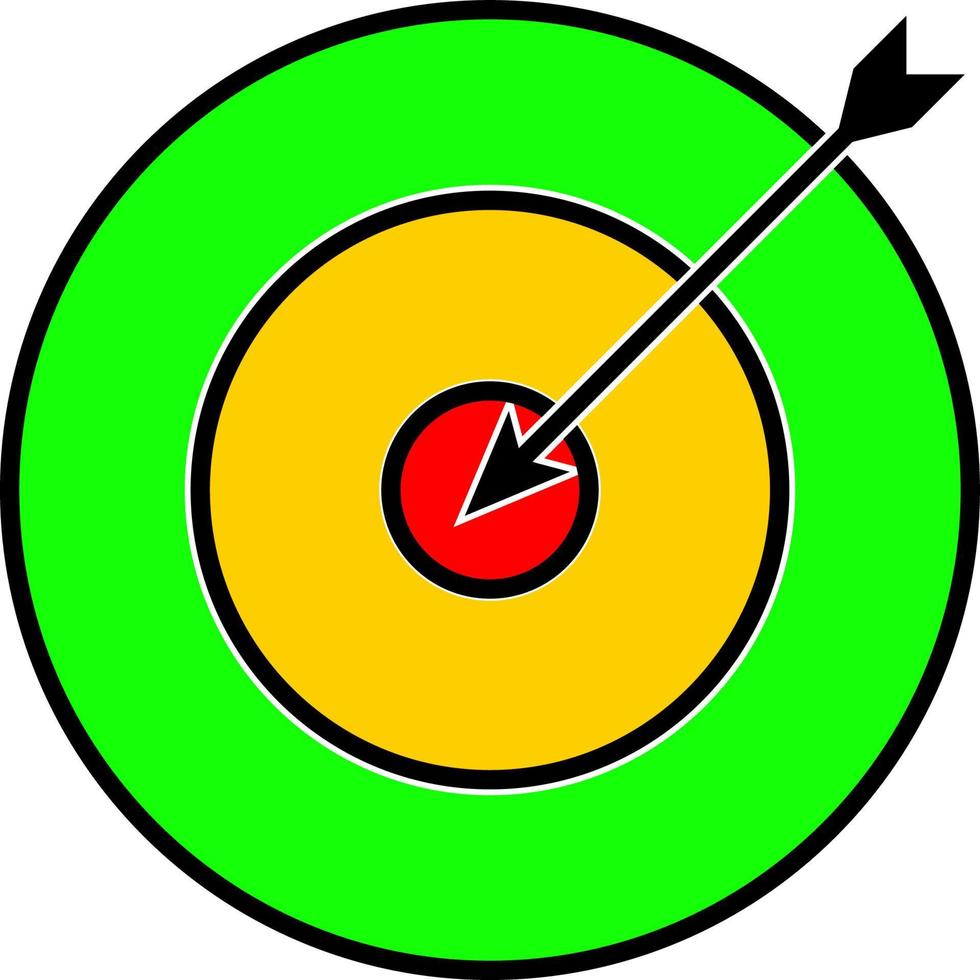 et de ícones de objetivo, alvo e objetivo. vetor de linha editável. símbolo de uma mira de arma, objetivo com uma seta vermelha no meio.