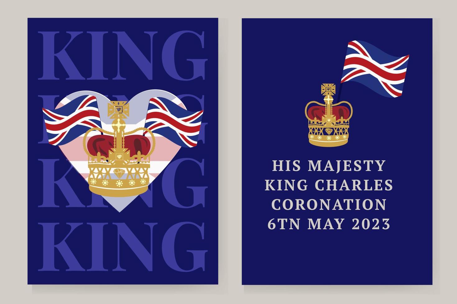 Londres, Reino Unido, 6 de maio. 2023. rei charles iii coroação charles de gales torna-se rei da inglaterra. poste branco, vetor