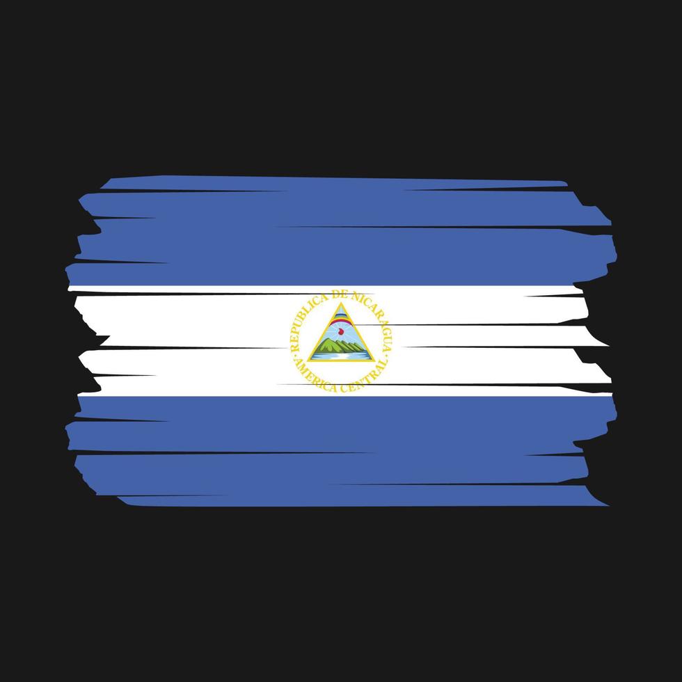 escova de bandeira da nicarágua vetor