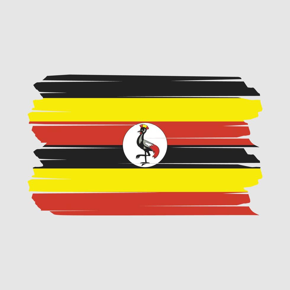 escova de bandeira uganda vetor