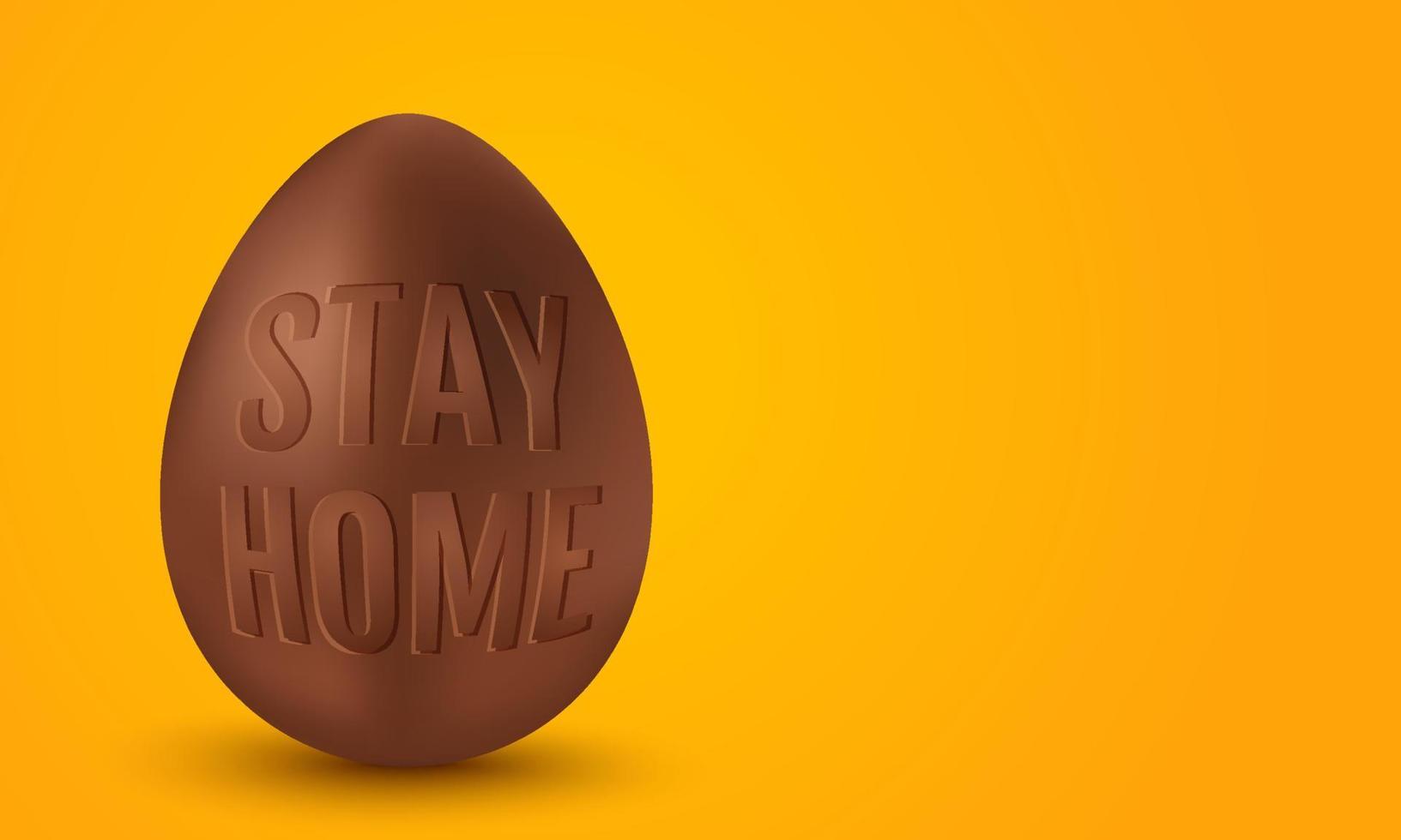 ovo de chocolate com texto fique em casa. vetor