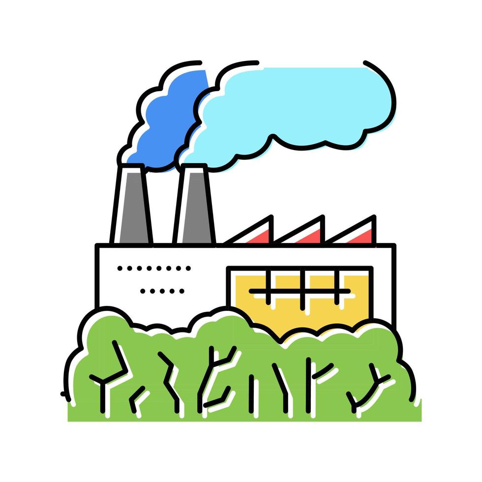 ilustração em vetor ícone de cor de fábrica verde