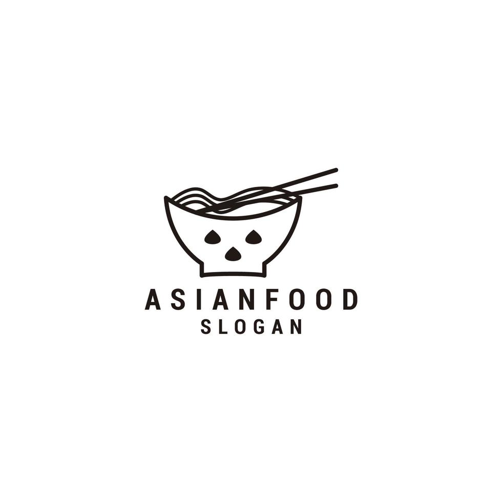 vetor de ícone de design de logotipo de comida asiática