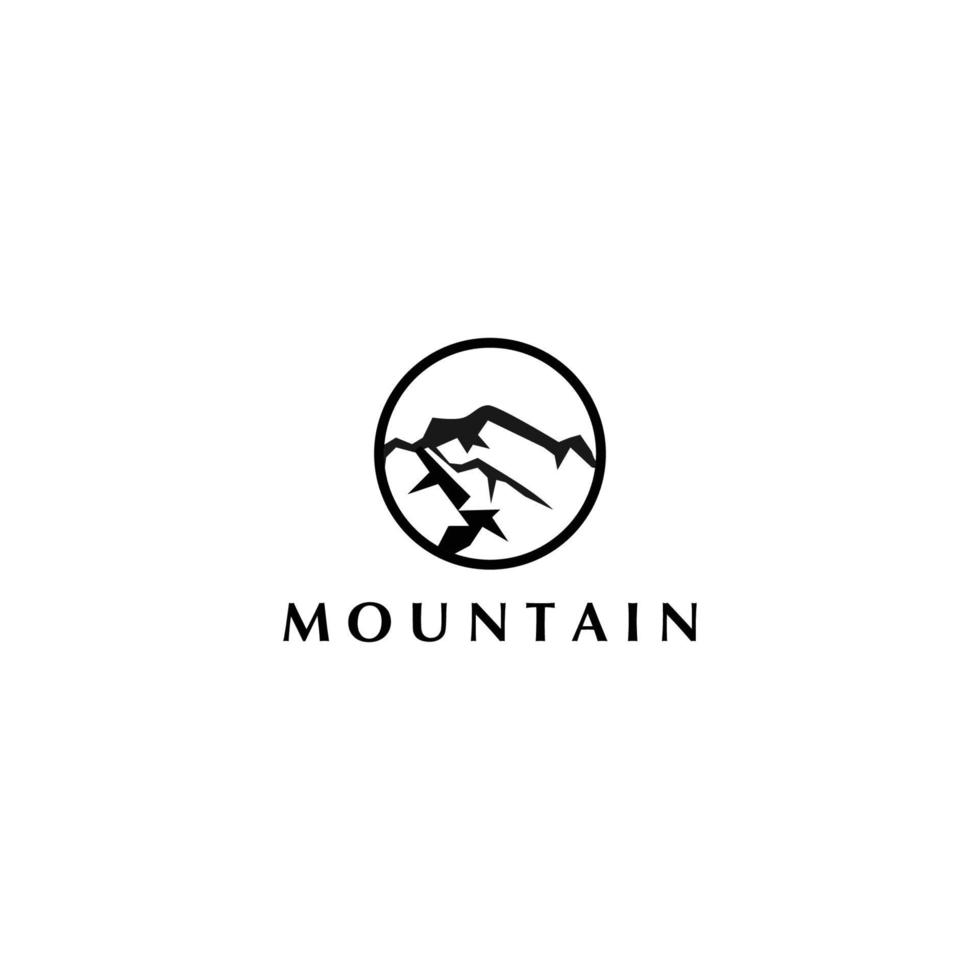 vetor de ícone de design de logotipo de mês de montanha