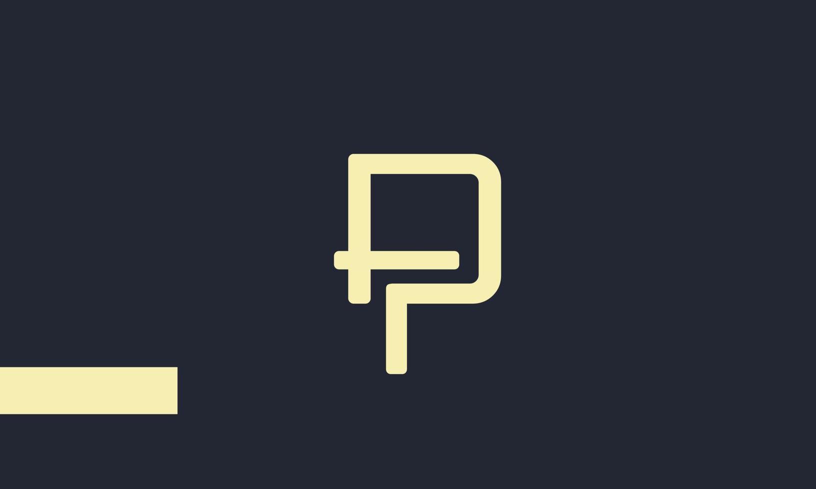 letras do alfabeto iniciais monograma logotipo fp, pf, f e p vetor