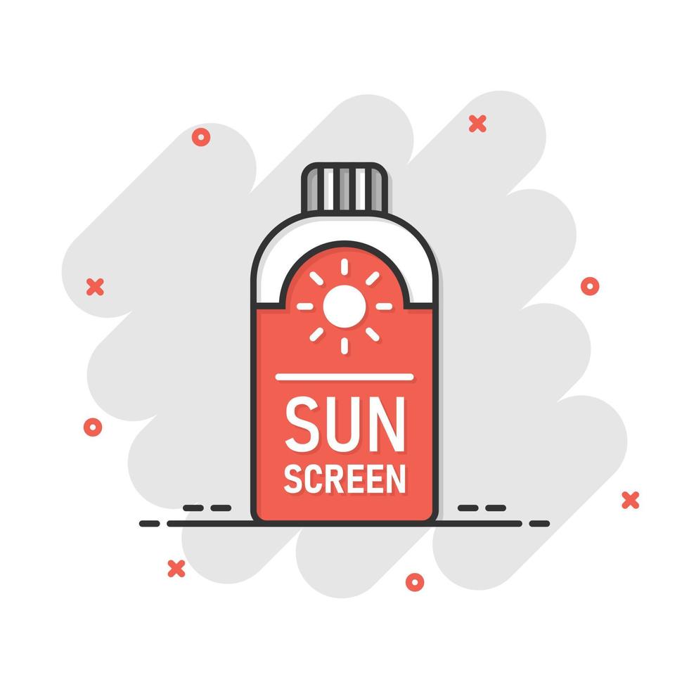 ícone de proteção solar em estilo simples. ilustração em vetor creme protetor solar em fundo branco isolado. conceito de negócio de cuidados spf.