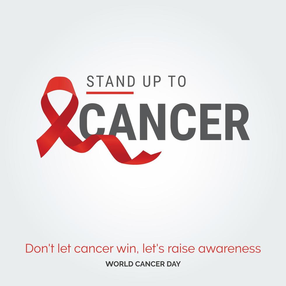 resista à tipografia da fita de câncer. não deixe o câncer vencer. vamos aumentar a conscientização - dia mundial do câncer vetor