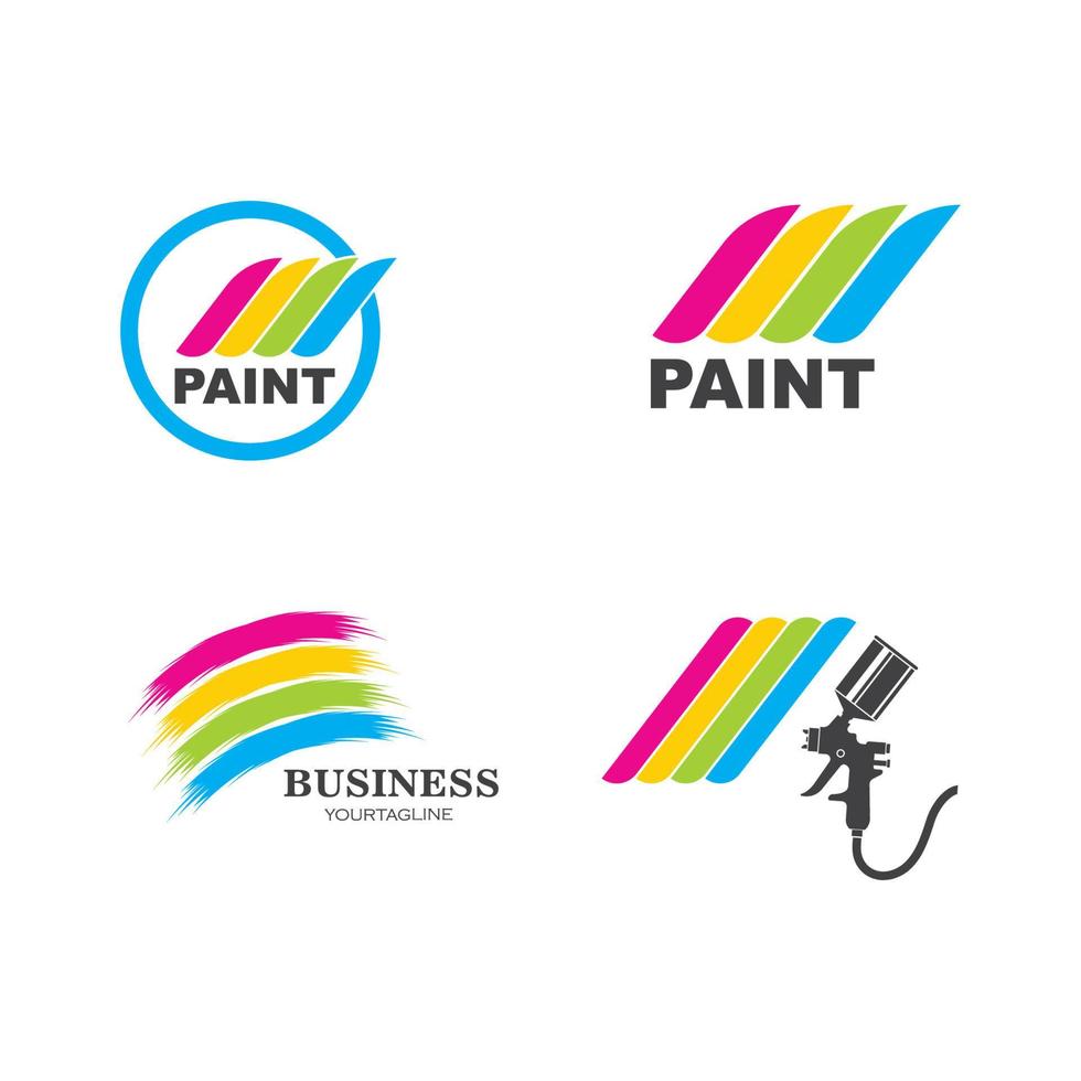 ilustração em vetor ícone de logotipo de tinta de pistola de pintura