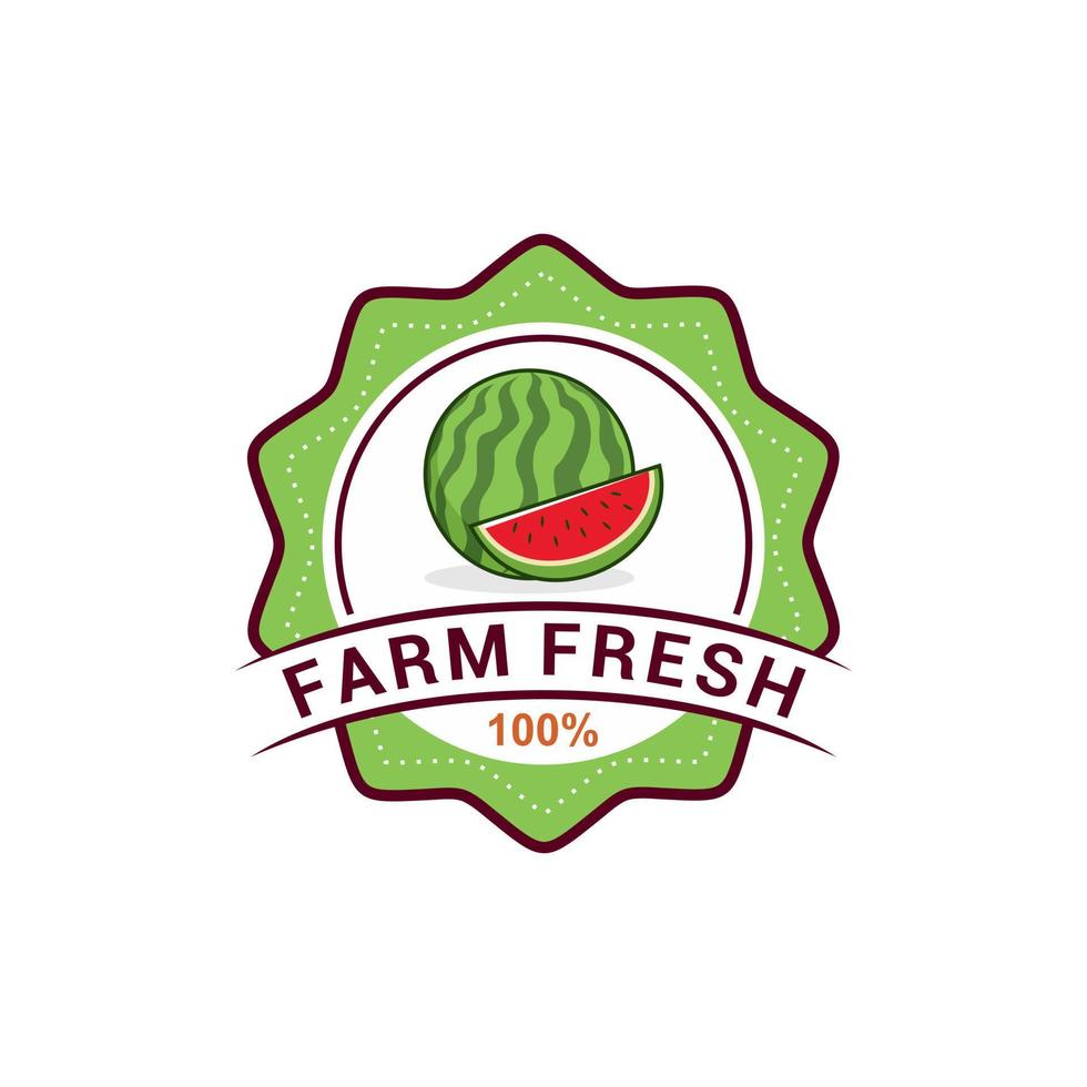 modelo de vetor de logotipo de fruta melancia