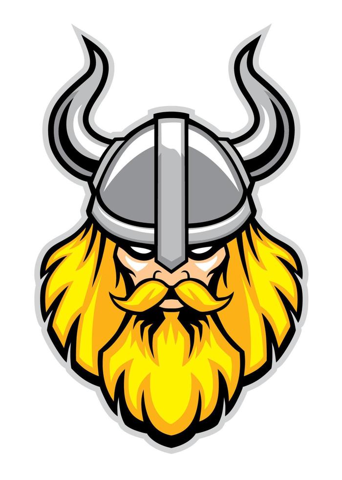 mascote de cabeça de guerreiro viking vetor