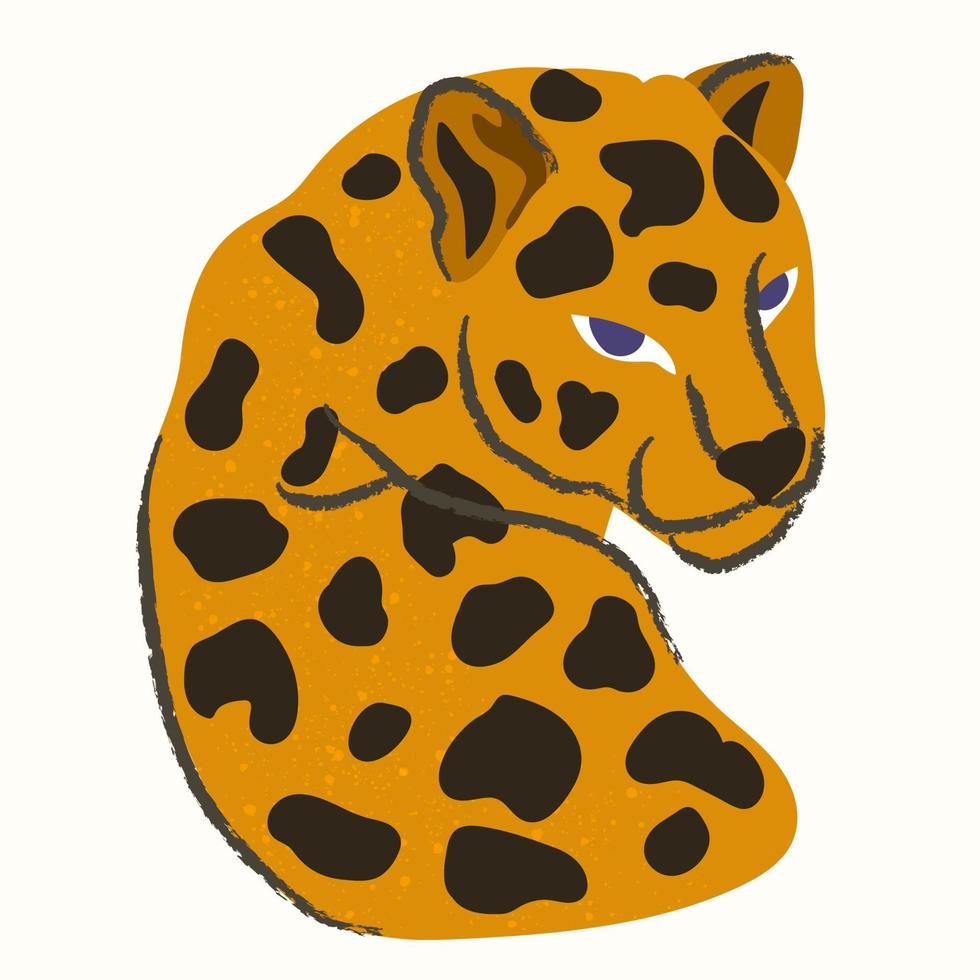 leopardo em estilo cartoon. ilustração vetorial. vetor