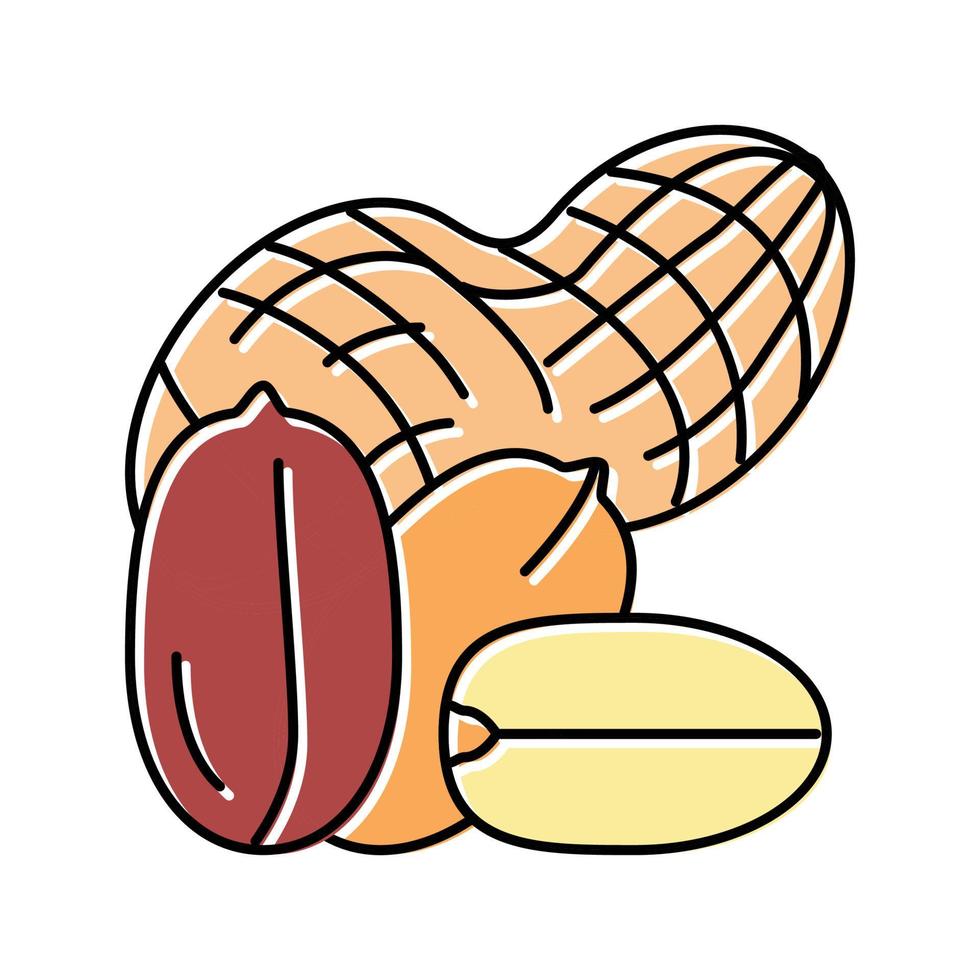 ilustração vetorial de ícone de cor de amendoim vetor