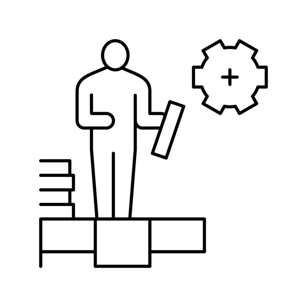 ilustração em vetor de ícone de linha de ladrilhador mestre