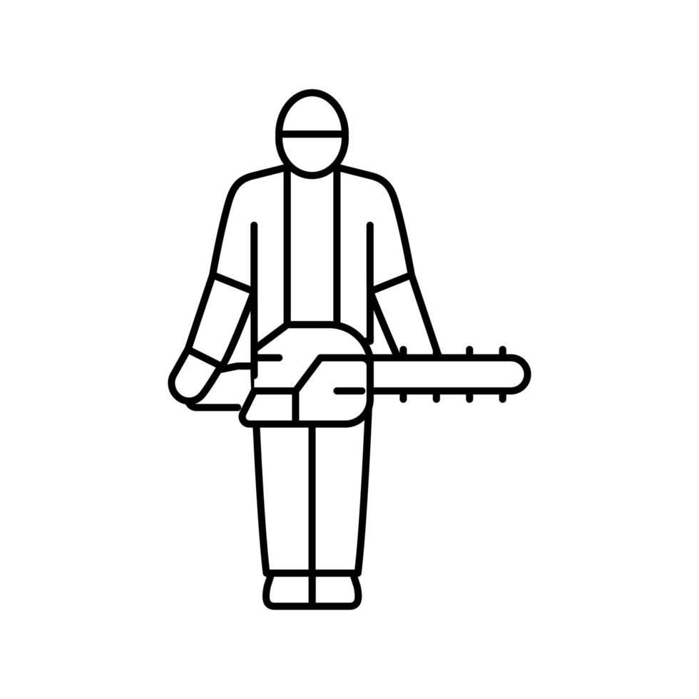 ilustração vetorial de ícone de linha de madeira de lenhador vetor