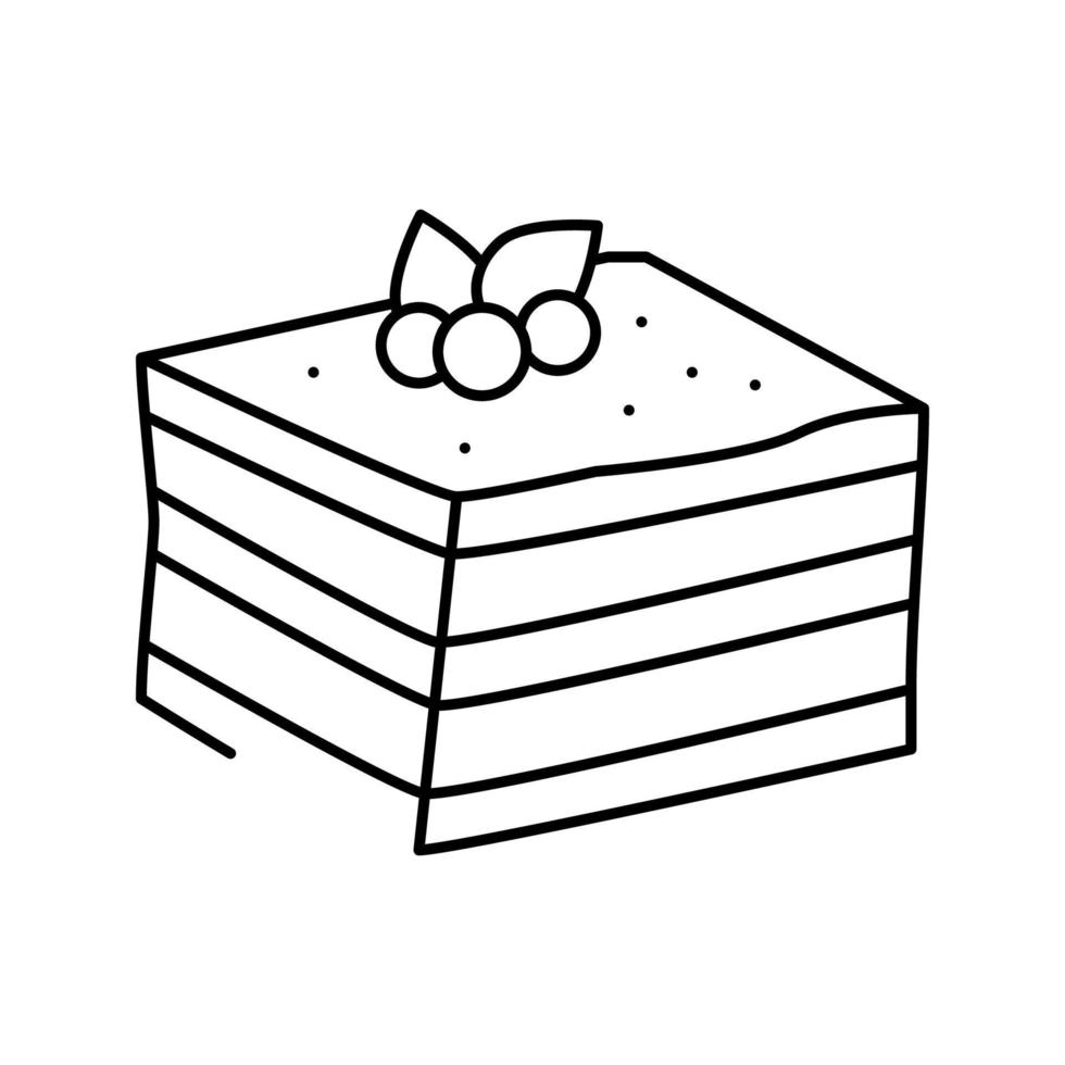 ilustração em vetor ícone de linha de sobremesa de comida de bolo de confeitaria