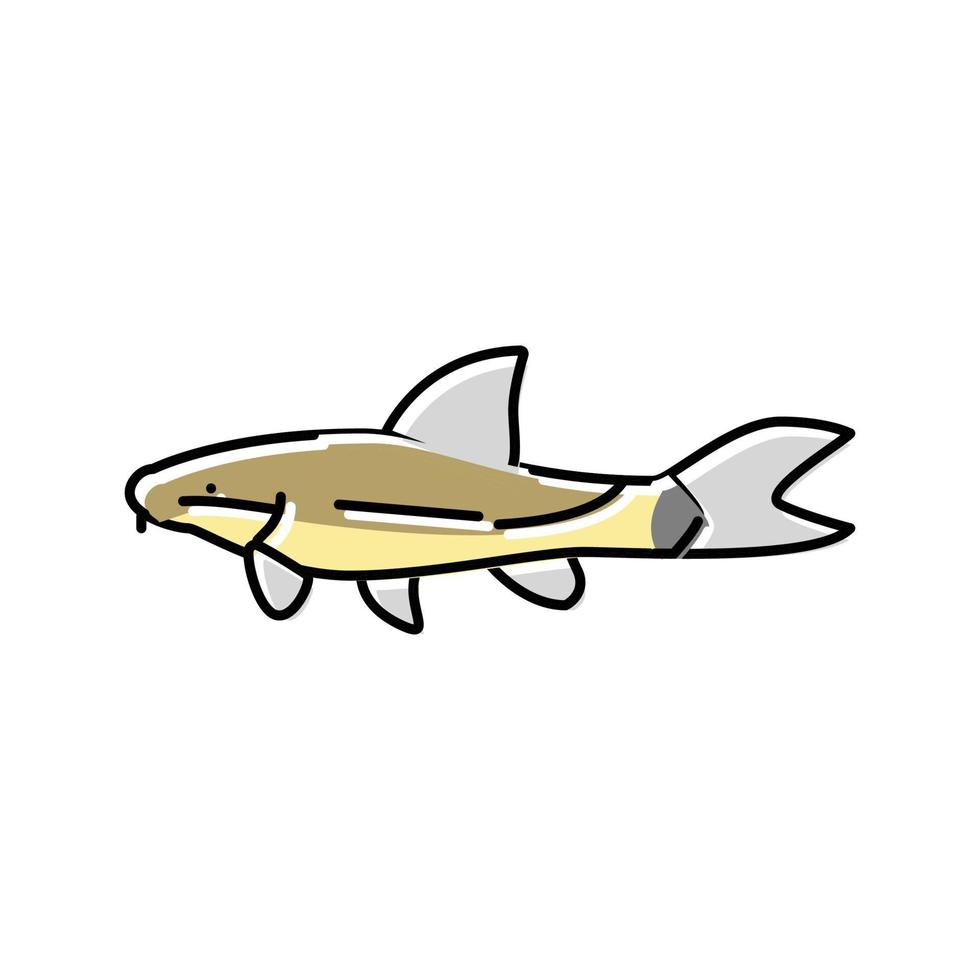 ilustração vetorial de ícone de cor de peixe otocinclus vetor
