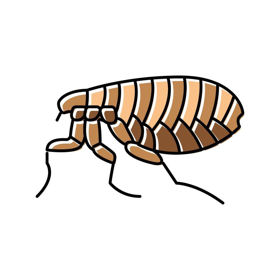 ilustração em vetor ícone de cor de inseto de pulga