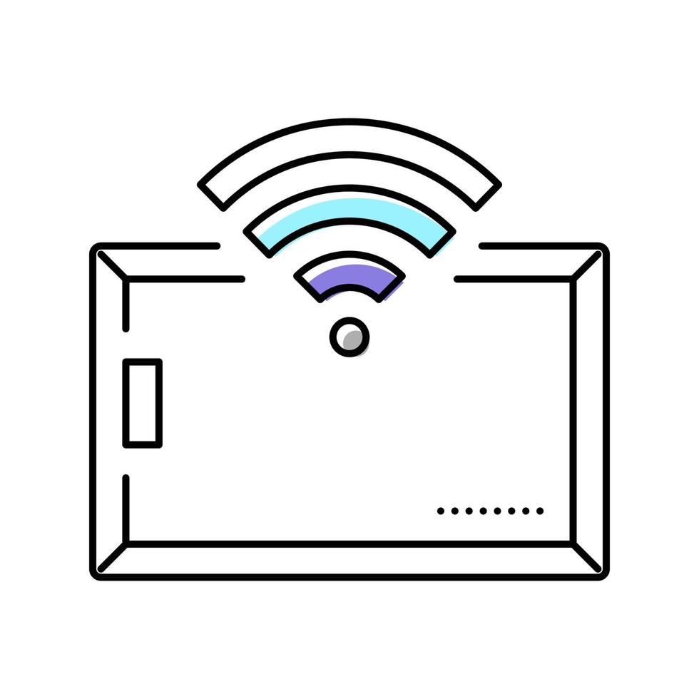 cartão com ilustração em vetor ícone de cor de acesso sem fio tecnologia rfid