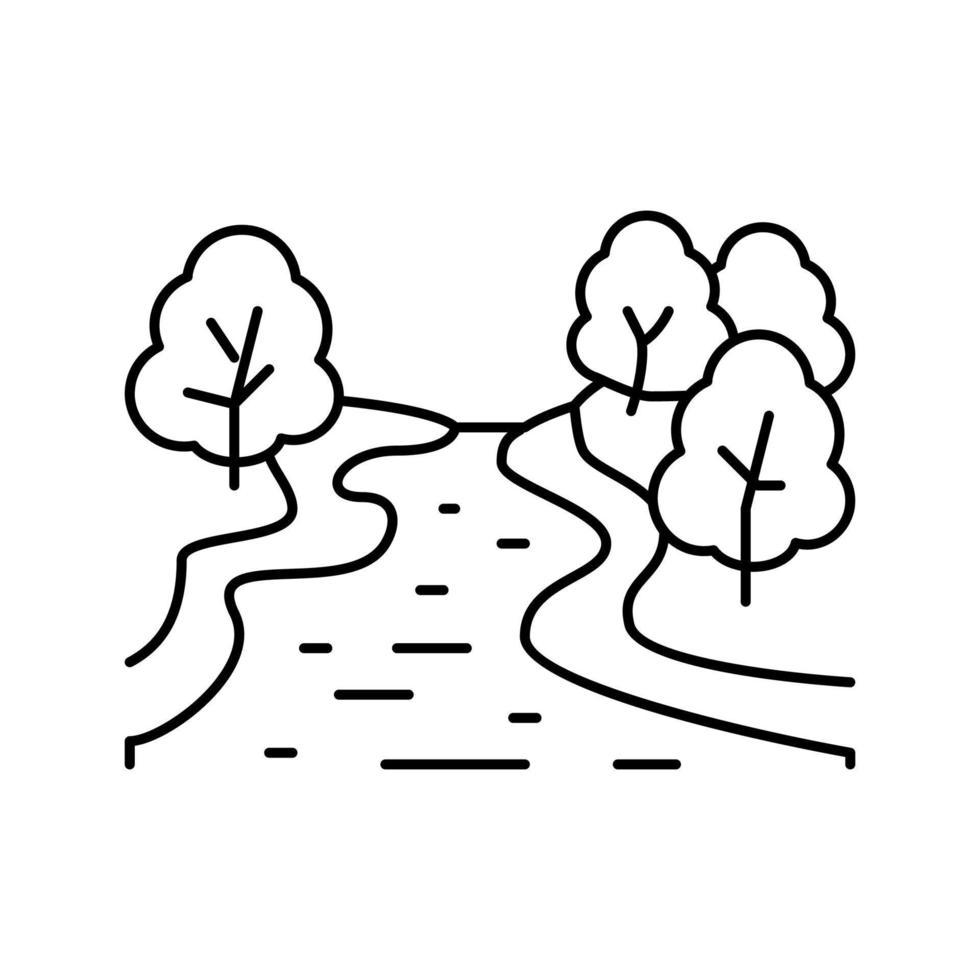 ilustração em vetor ícone de linha de natureza do rio