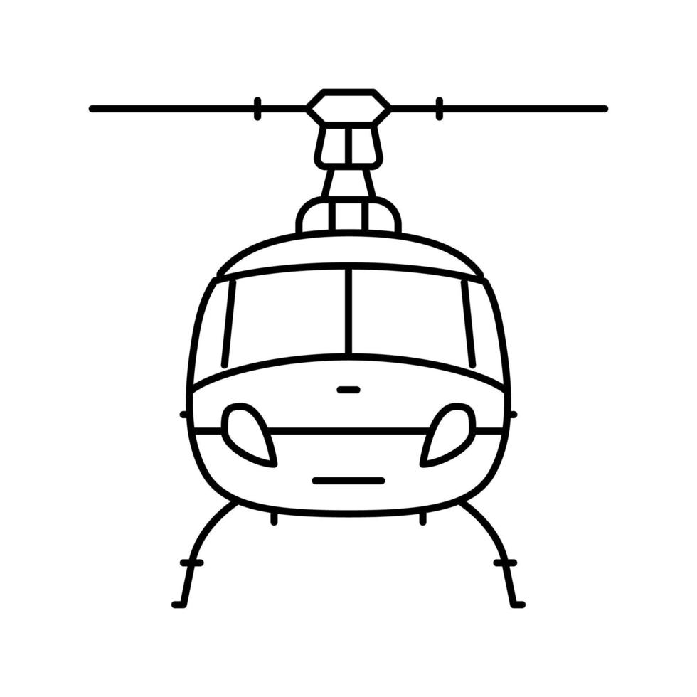 ilustração em vetor ícone de linha de veículo de transporte de helicóptero