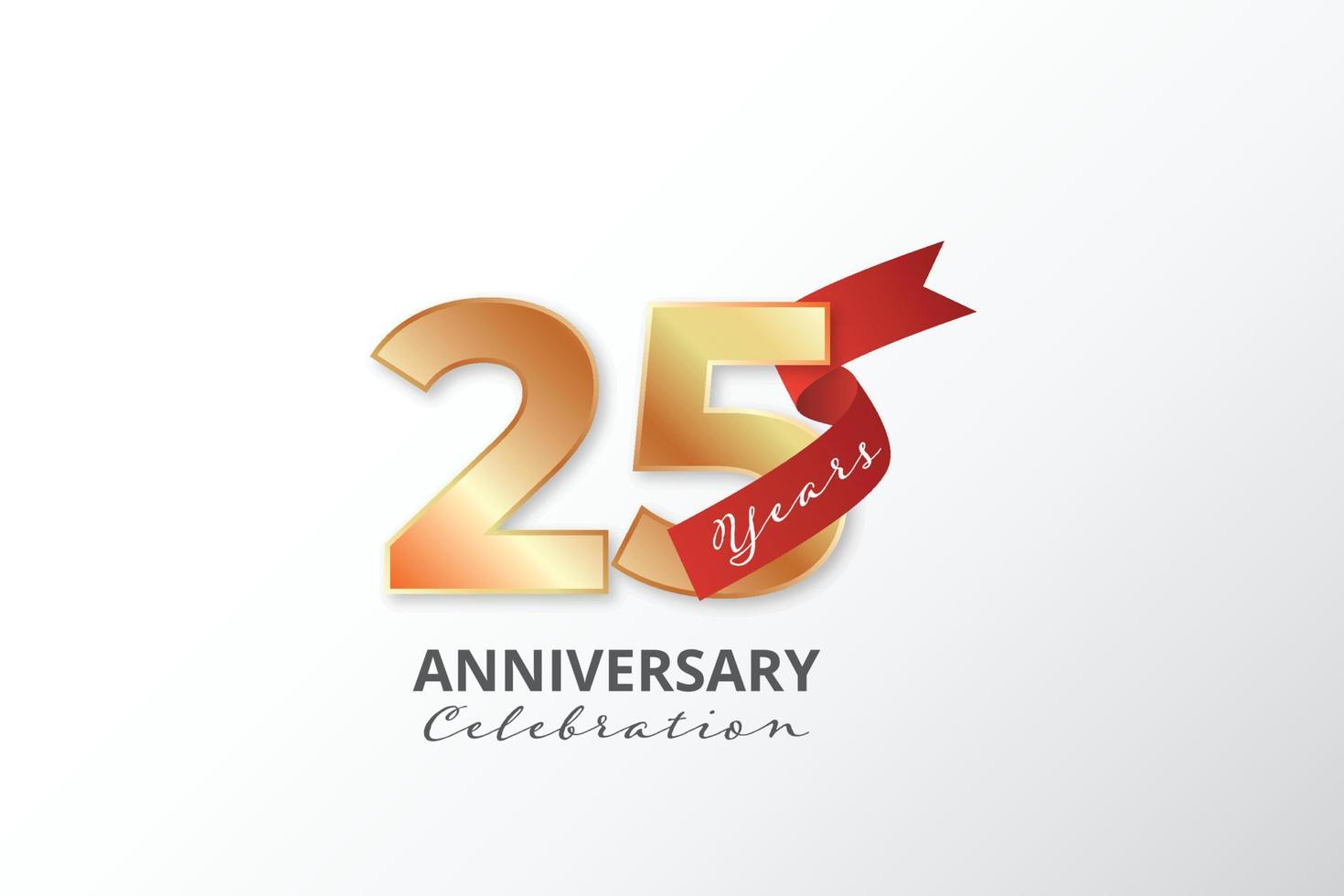 design de modelo de ilustração de logotipo de aniversário de 25 anos vetor