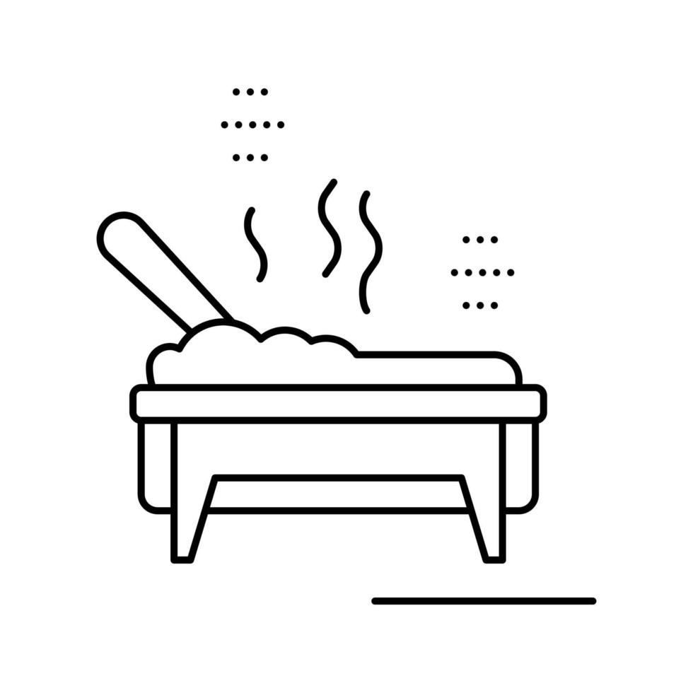 refeição cozida na ilustração vetorial de ícone de linha de prato de catering vetor