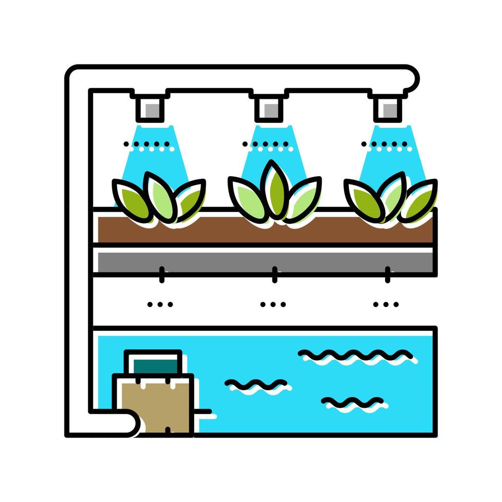 ilustração em vetor ícone de cor de irrigação de sistema de água aeroponia