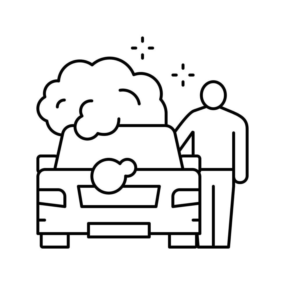 ilustração vetorial de ícone de linha de lavagem de carro do cliente vetor