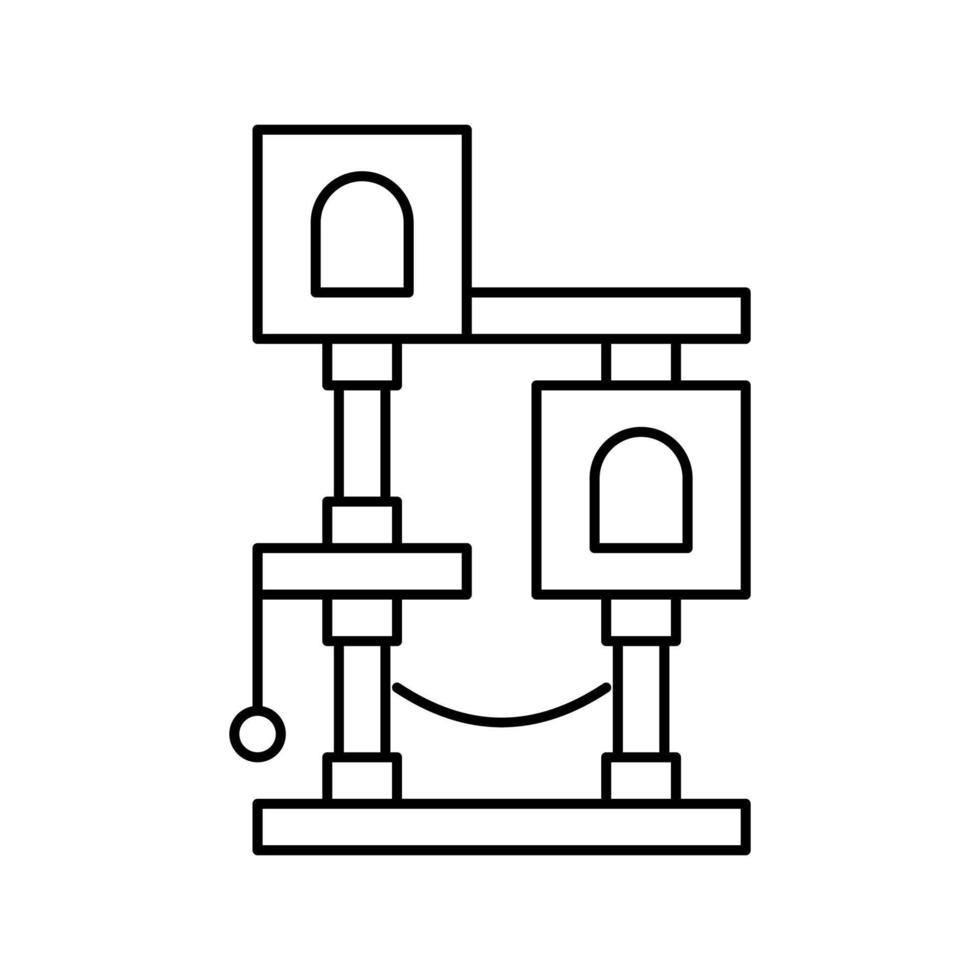 ilustração vetorial de ícone de linha de árvore de gato vetor