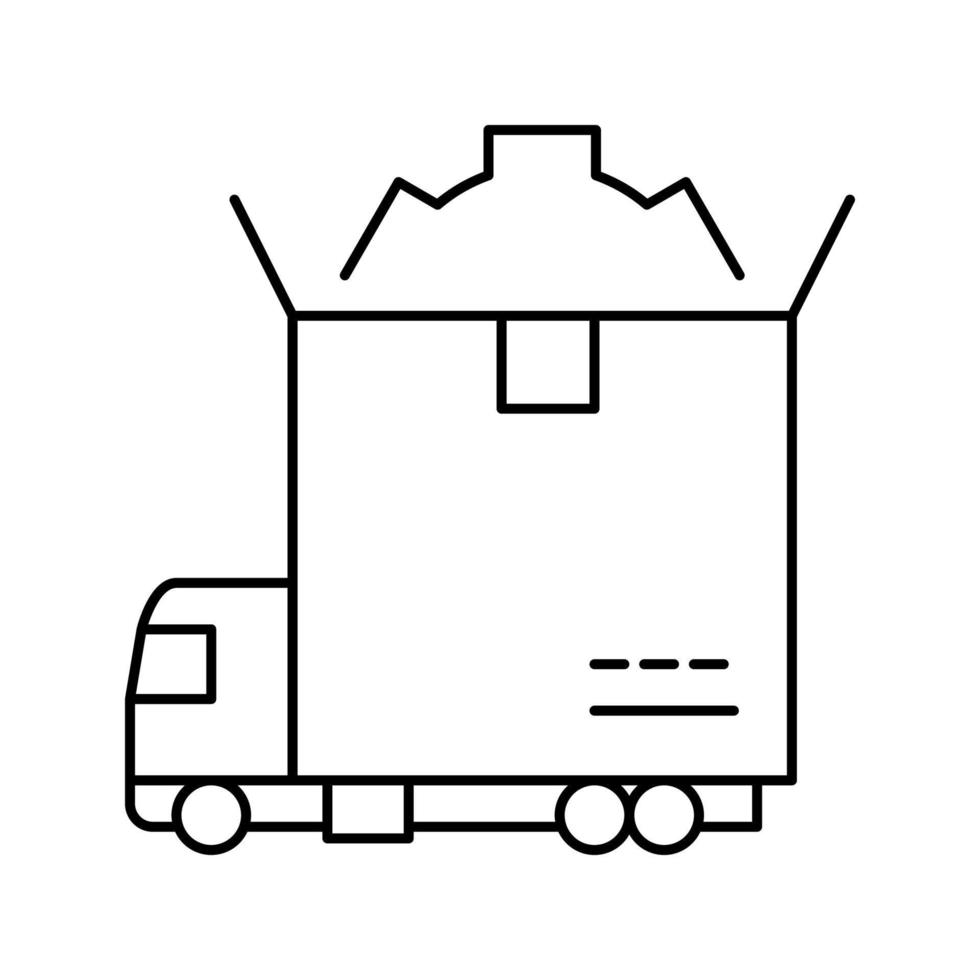 ilustração vetorial de ícone de linha de carga de transporte de produto vetor