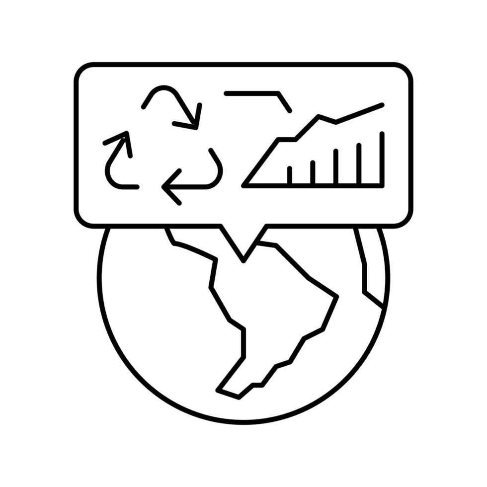 ilustração em vetor ícone de linha de ecologia do sistema