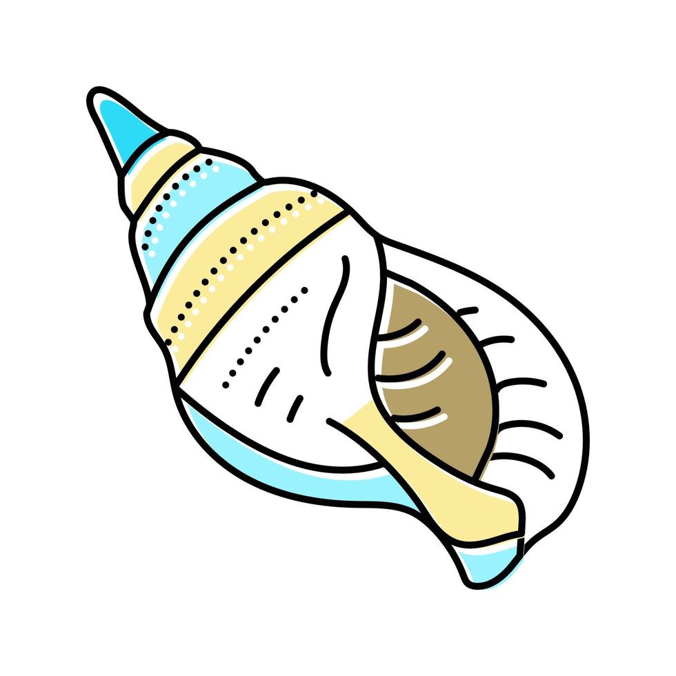 ilustração vetorial de ícone de cor de praia de concha de mar de caracol vetor
