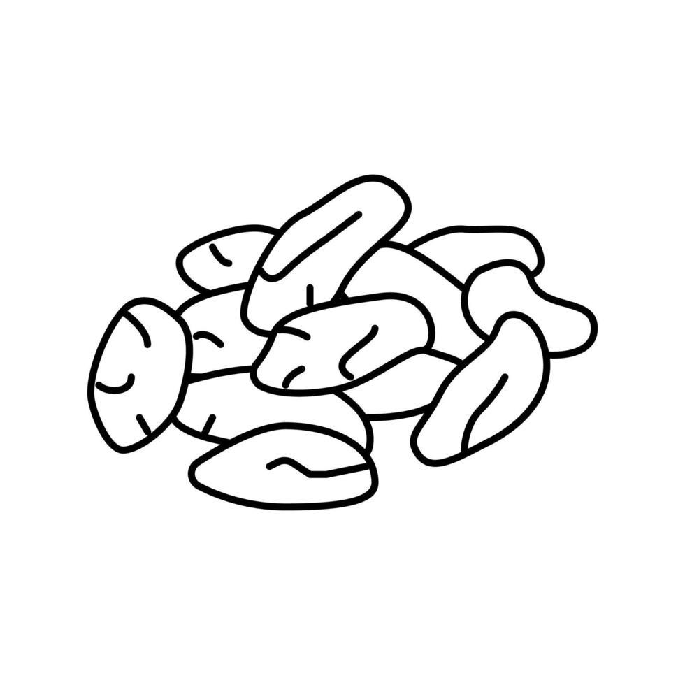 ilustração vetorial de ícone de linha de frutas secas goji vetor
