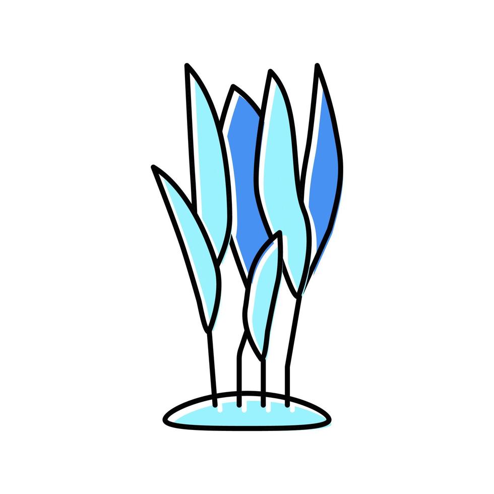 ilustração em vetor ícone de cor de peixe de aquário artificial de plantas