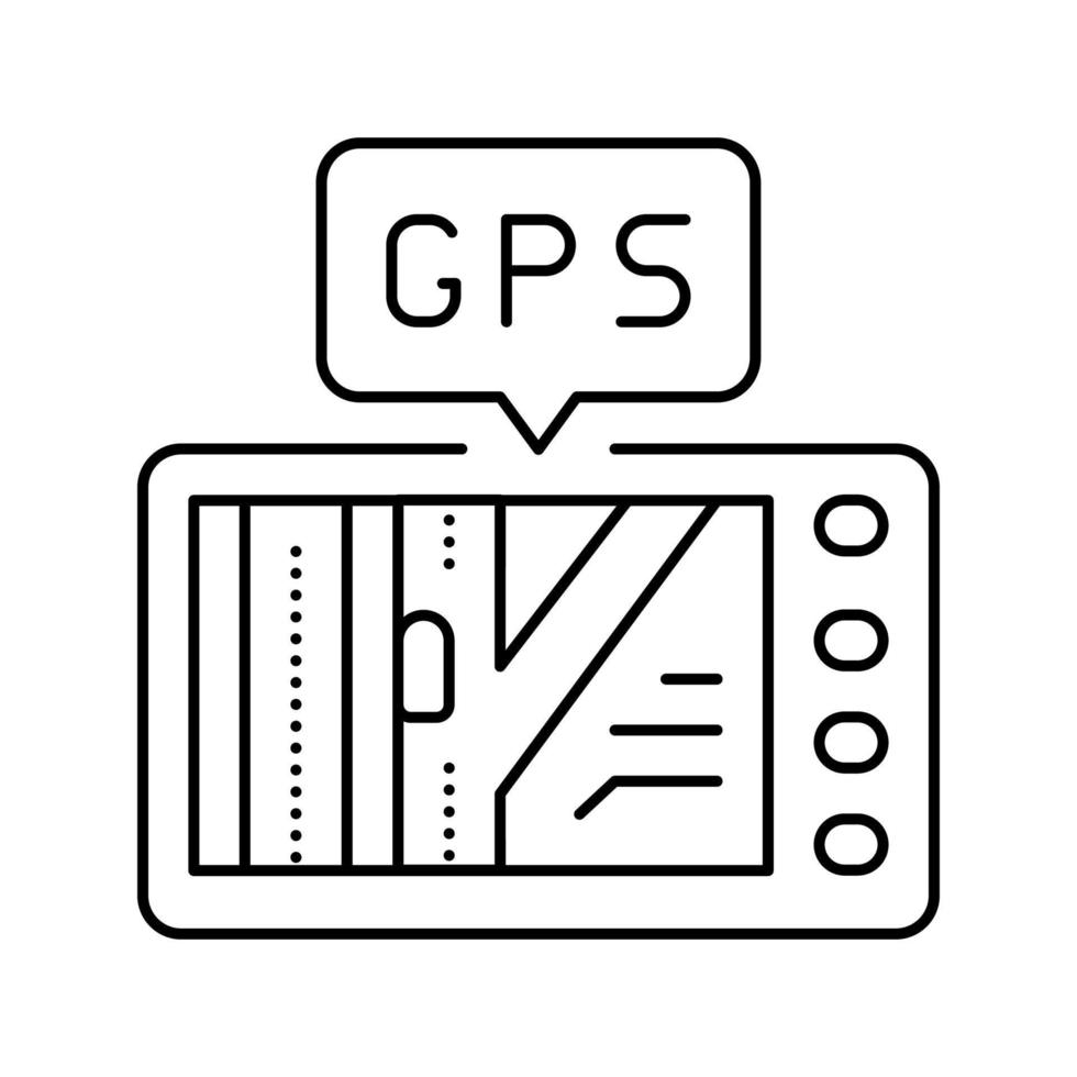 ilustração em vetor de ícone de linha de assistente de gps