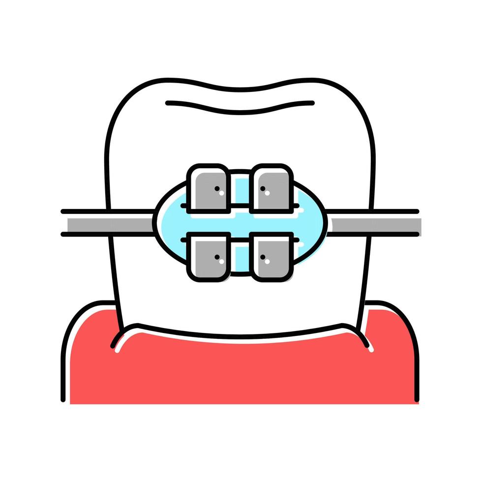 montar aparelho de dente ícone de cor ilustração vetorial vetor